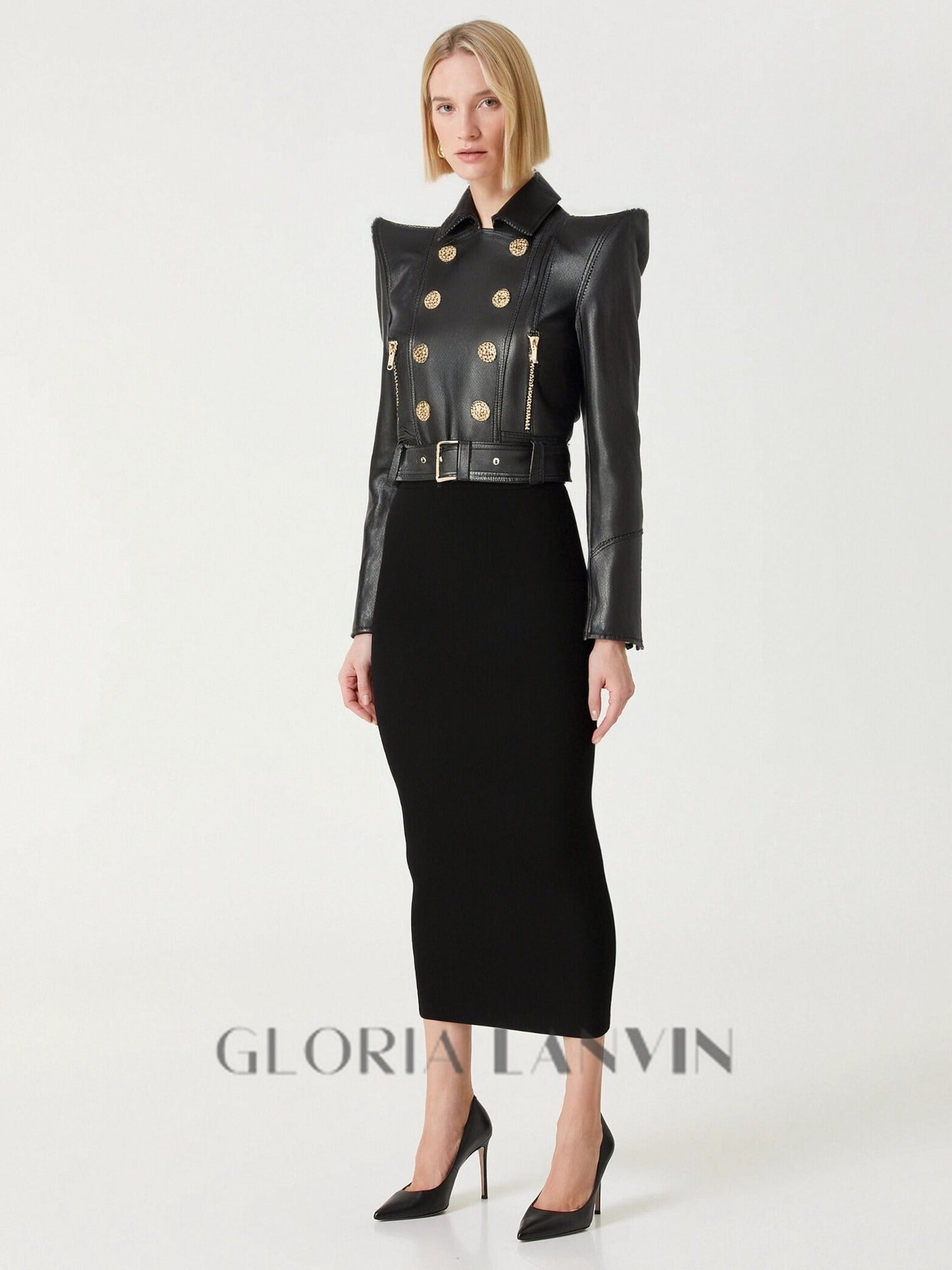 Veste courte Perfecto en cuir noir