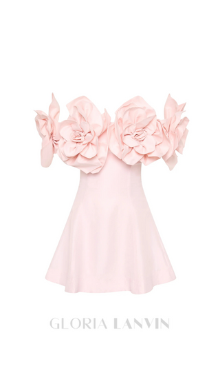 Etta flower strapless mini dress in pink