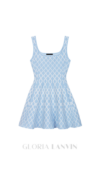 SUSIE BLUE JACQUARD KNIT MINI DRESS