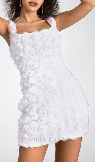 WHITE FLOWER MINI DRESS