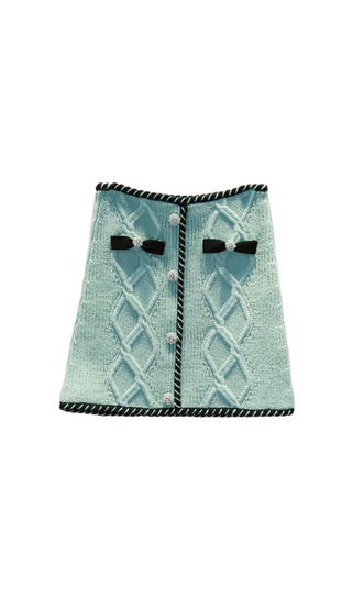 MINT CABLE KNIT MINI SKIRT