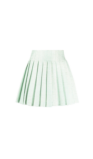 MINI-JUPE PLISSÉE BOUCLE MENTHE 