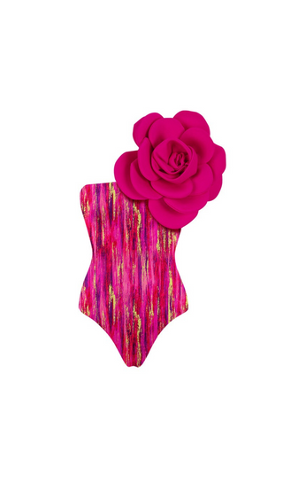 VINTAGE HANDMADE 3D FLOWER SWIMSUIT