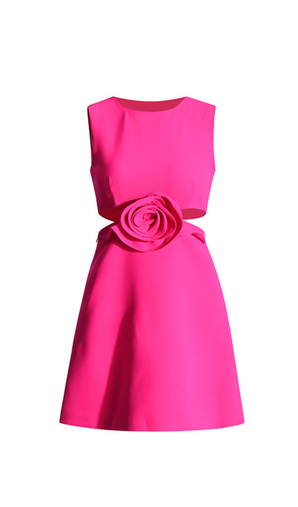 ROBE MINI-FLORALE SANS MANCHES À DÉCOUPES