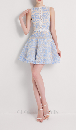 LAIKA BLUE LACE MINI DRESS