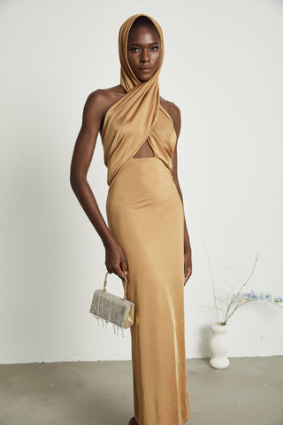 Neri hooded cut-out maxi dress