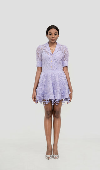 VARUN LILAC LACE SET MINI DRESS