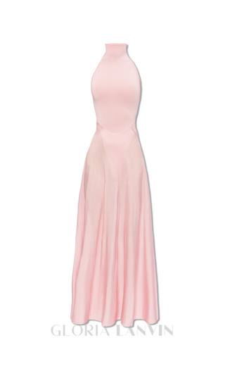 WINNI PINK TURTLENECK SLEEVELESS BACKLESS MAXI DRESS