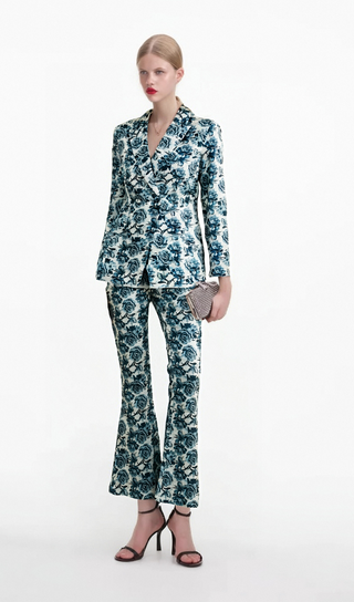 Morgane floral-print jacket & trousers matching set