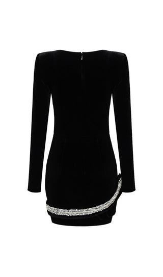 RHINESTONE SERPENTA DEEP-V VELVET MINI DRESS Sequins Dress styleofcb 