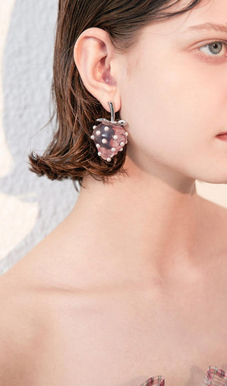 Transparent strawberry acrylic earrings