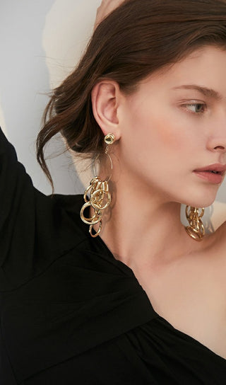 GOLD CIRCLE ALLOY EARRINGS