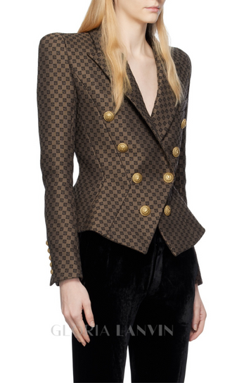 BELINDA MINI MONOGRAM BLAZER IN BROWN