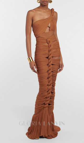 TAMMY TWISTED CUTOUT MAXI DRESS TWO PIECE SET IN BROWN