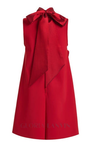 HILARY RED APPLIQUÉD SHIFT MINI DRESS