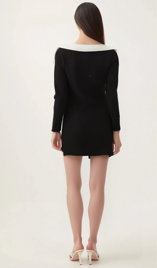 Enora black contrast-color mini dress