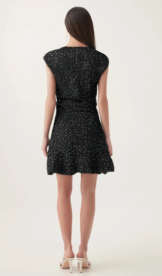 Cordelia sequin-embellished tiered mini dress