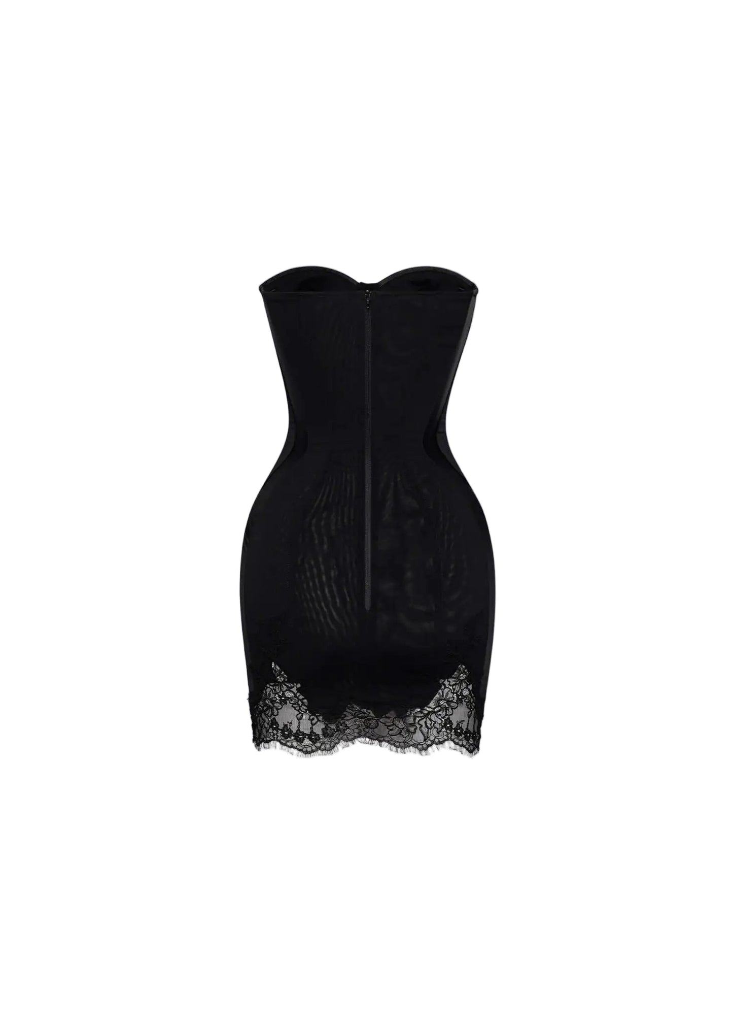 sherry black Cord Lace Bustier Mini dress