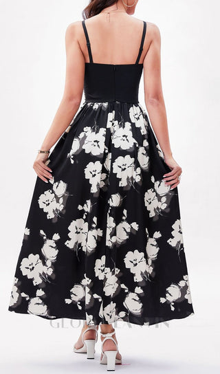 BLACK BEAD FLORAL MAXI DRESS