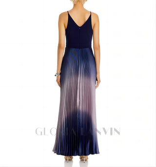 Brianna Pleated Shimmer Gown