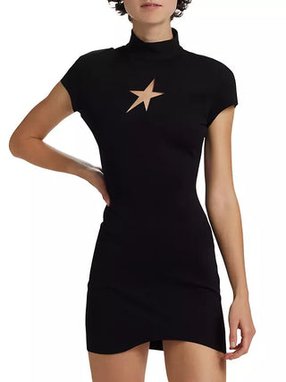 Star Cut-Out bodycon Mini dress in black