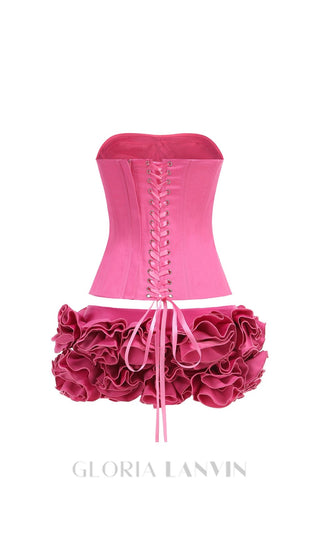 CLEGG PINK CORSET FLOWER TWO-PIECE SET