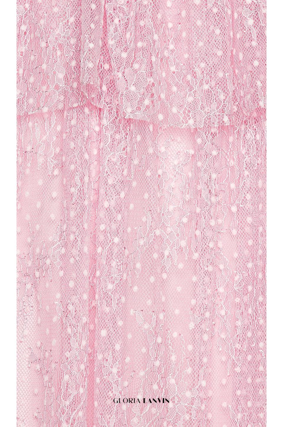 lace cutout strapless midi dress in lilac