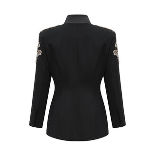 Delphine black embellished jacket & trousers matching set