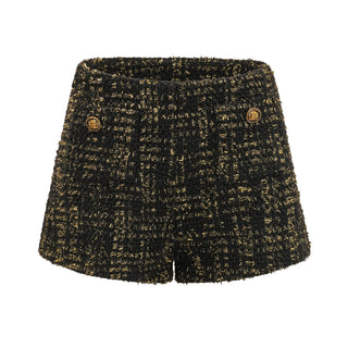 Claudine black metallic tweed jacket & shorts matching set