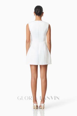 Maiara Diamante Mini Dress In White