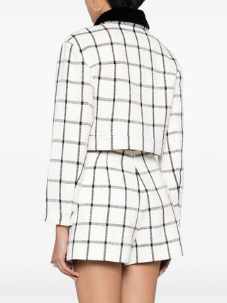 CREAM CHECK BOXY JACKET