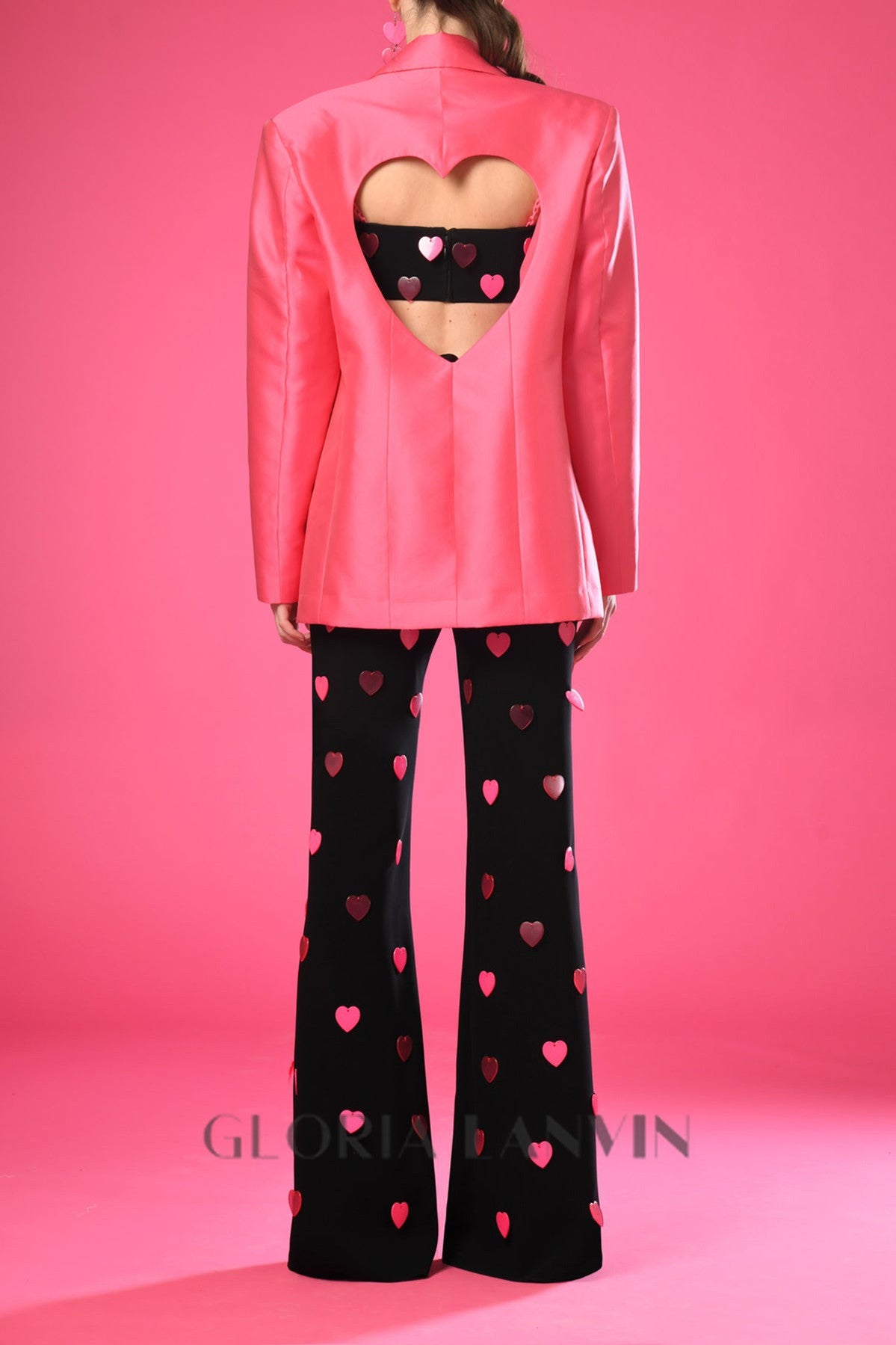 Ensemble rose haut et pantalon à cœurs