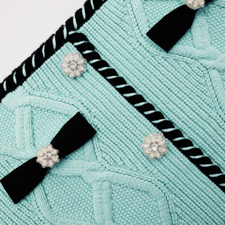 MINT CABLE KNIT MINI SKIRT