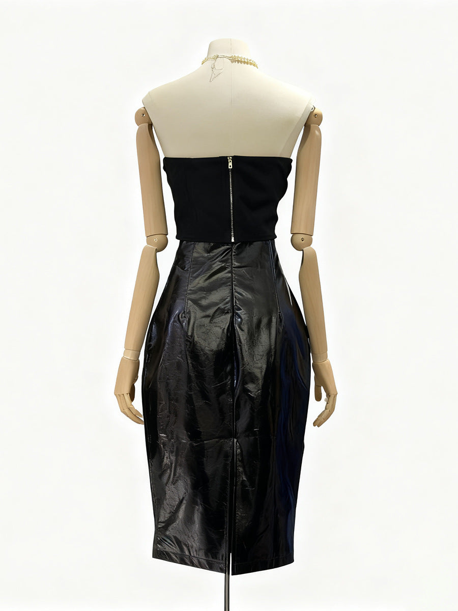 Miriam Black Haut court sans manches et sans bretelles, mini-jupe