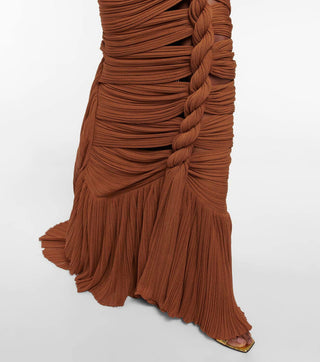 TAMMY TWISTED CUTOUT MAXI DRESS TWO PIECE SET IN BROWN