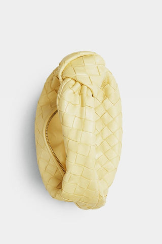 Zariah Weave Knot Clutch Bag - Yellow