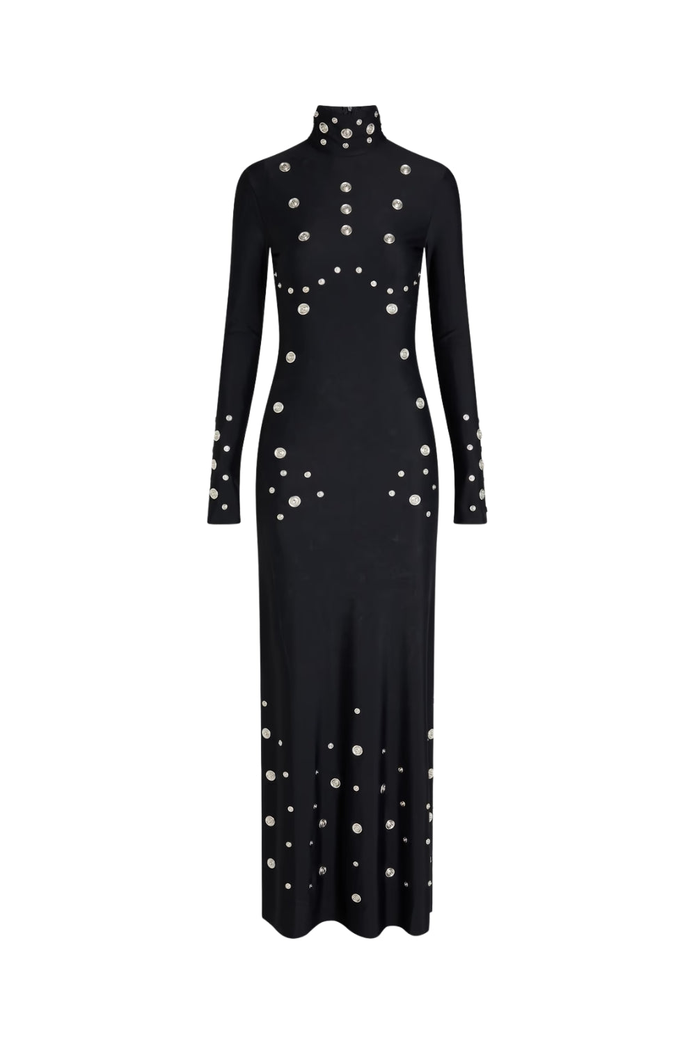 clara Embellished stretch-jersey maxi dress in black