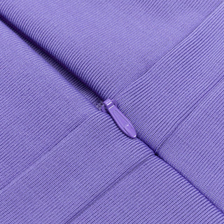 ROBE MIDI À MANCHES LONGUES EN MAILLE VIOLET 