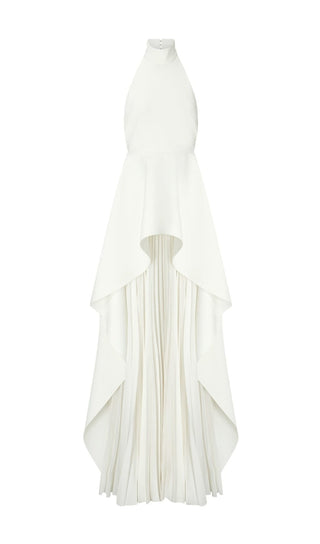 BANDAGE HALTER IRREGULAR MAXI DRESS IN WHITE styleofcb 