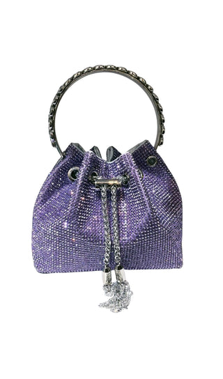 CRYSTAL EMBELLISHED BUCKET BAG IN PURPLE Bags styleofcb 