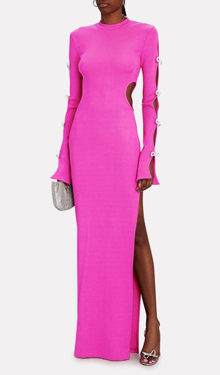 BANDAGE CUT OUT MAXI DRESS IN PINK DRESS styleofcb 