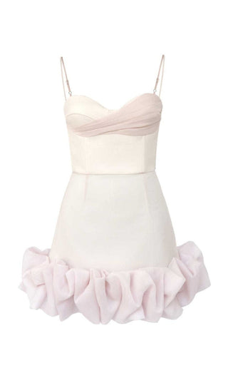 RUFFLED CORSET MINI DRESS IN PINK DRESS STYLE OF CB S WHITE 