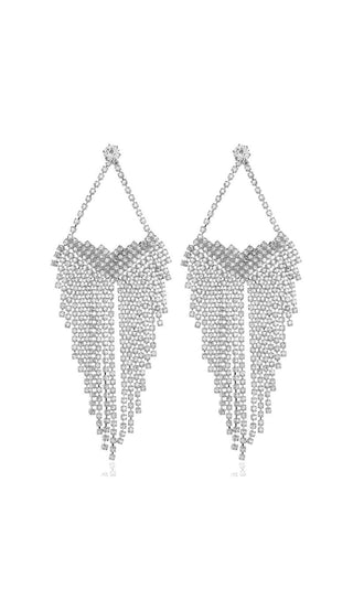 SILVER STATEMENT TEARDROP TASSEL EARRINGS JEWELLERY styleofcb 