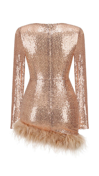 SEQUIN FEATHER MINI DRESS Dresses styleofcb 