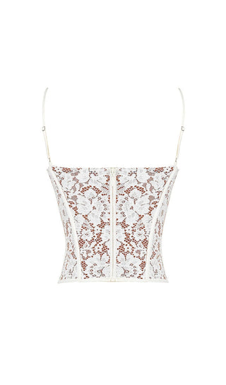 MILA IVORY LACE UNDERWIRED CORSET TOP Tops styleofcb 