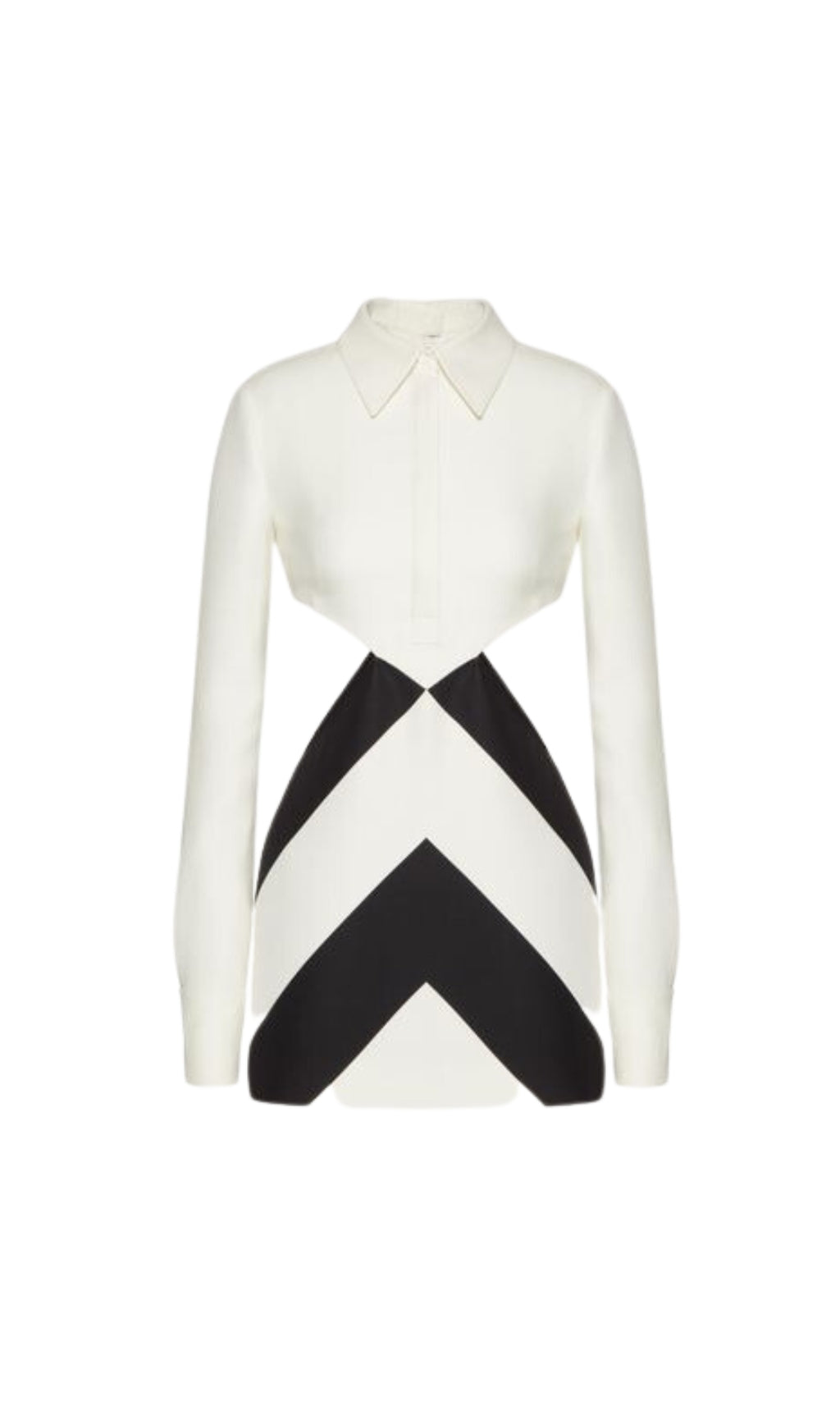 MINIKLEID AUS WOLLE UND SEIDE MIT KURZEN STREIFEN UND LANGEN ÄRMELN