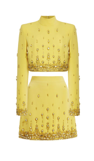 CECELIA YELLOW CRYSTAL EMBELLISHED SET