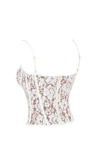 MILA IVORY LACE UNDERWIRED CORSET TOP Tops styleofcb 