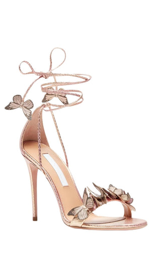 BUTTERFLY STILETTO HIGH HEELS Shoes styleofcb 34 GOLD 