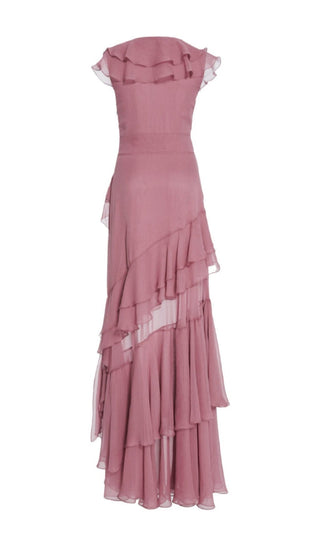 RUFFLED MAXI DRESS IN PINK styleofcb 